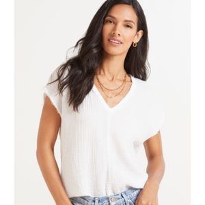 New this season Michael Stars Draya Gauze V Neck.